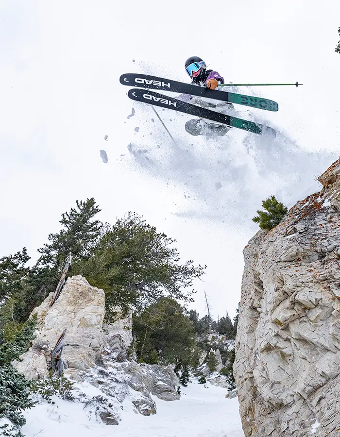 Snowbird cliff jump with a Season Pass, mobile hero