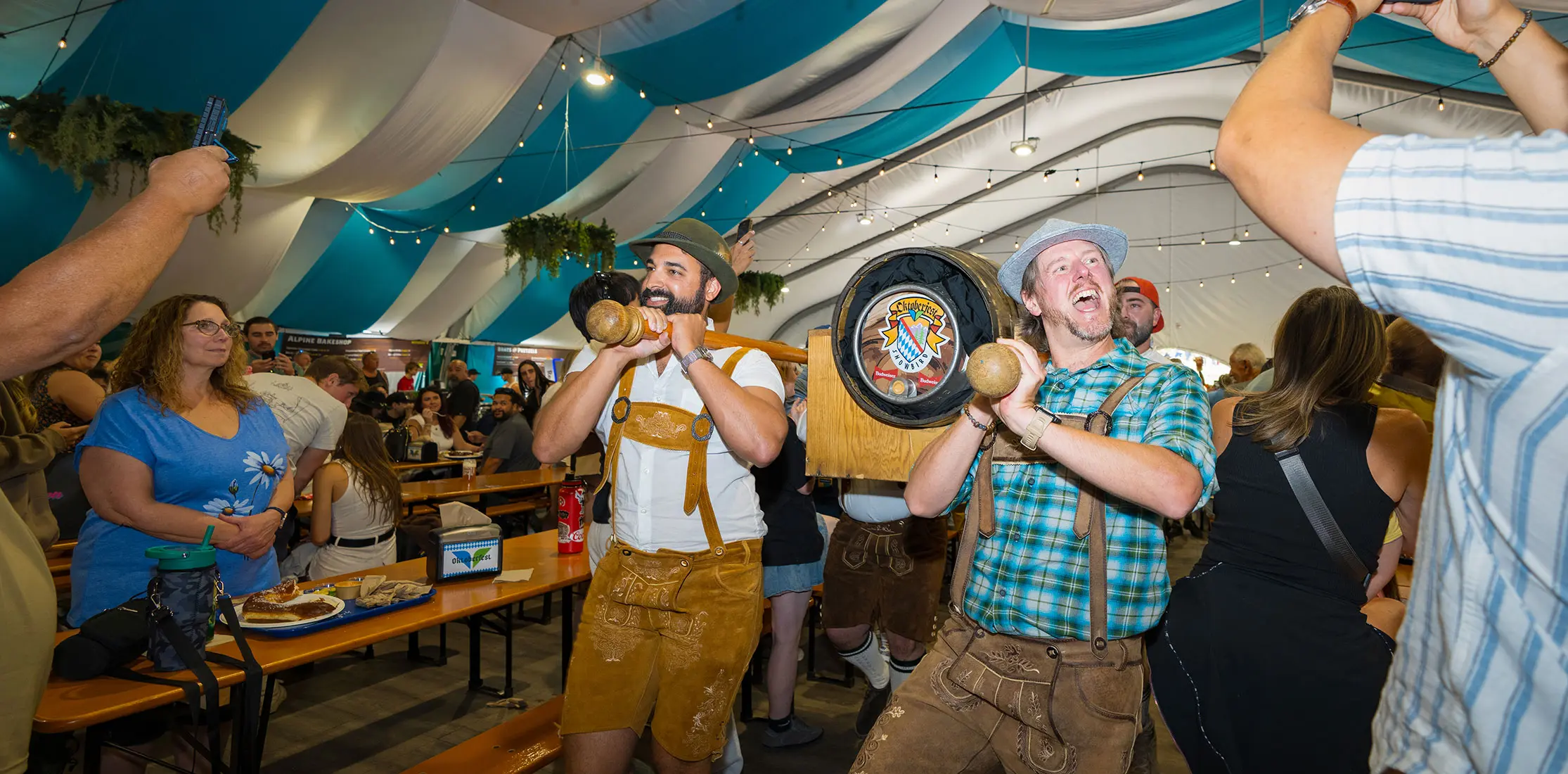 Grand Oktoberfest weekend with folks carrying in a keg